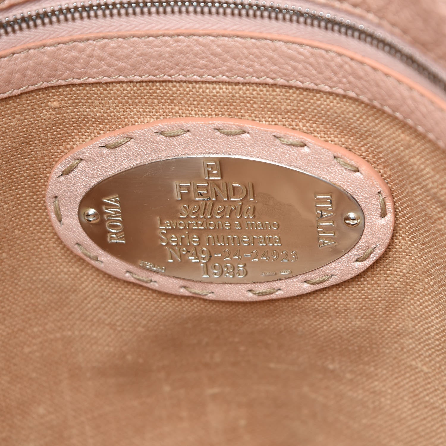Fendi Cuoio Romano Selleria Large Linda Satchel Cipria 8 of 13