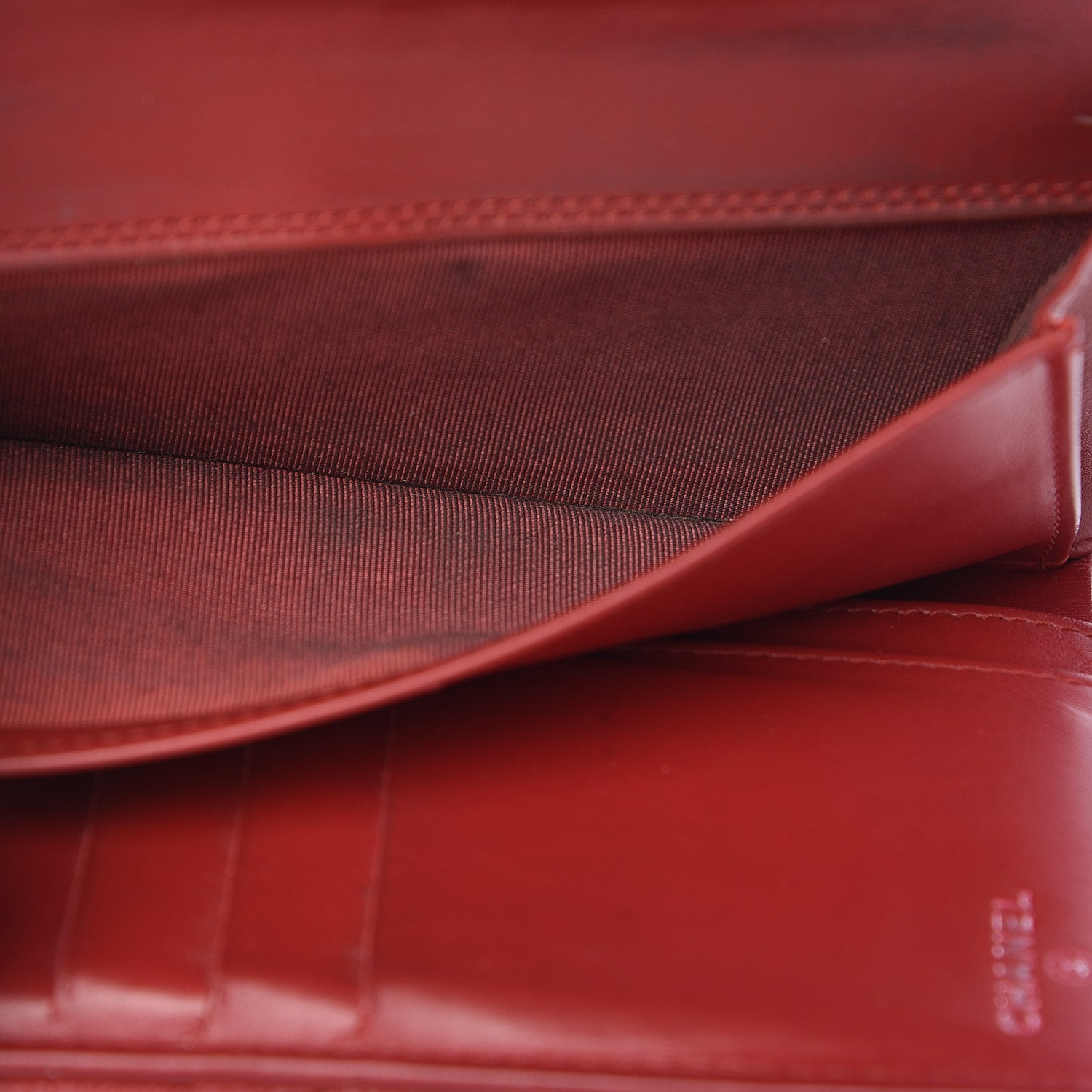 Chanel Caviar Quilted Large Flap Wallet Dark Red 15 of 24