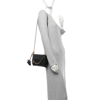 Stella McCartney Vegan Leather Quilted Falabella Clutch with Chain Bag Black 2 of 11