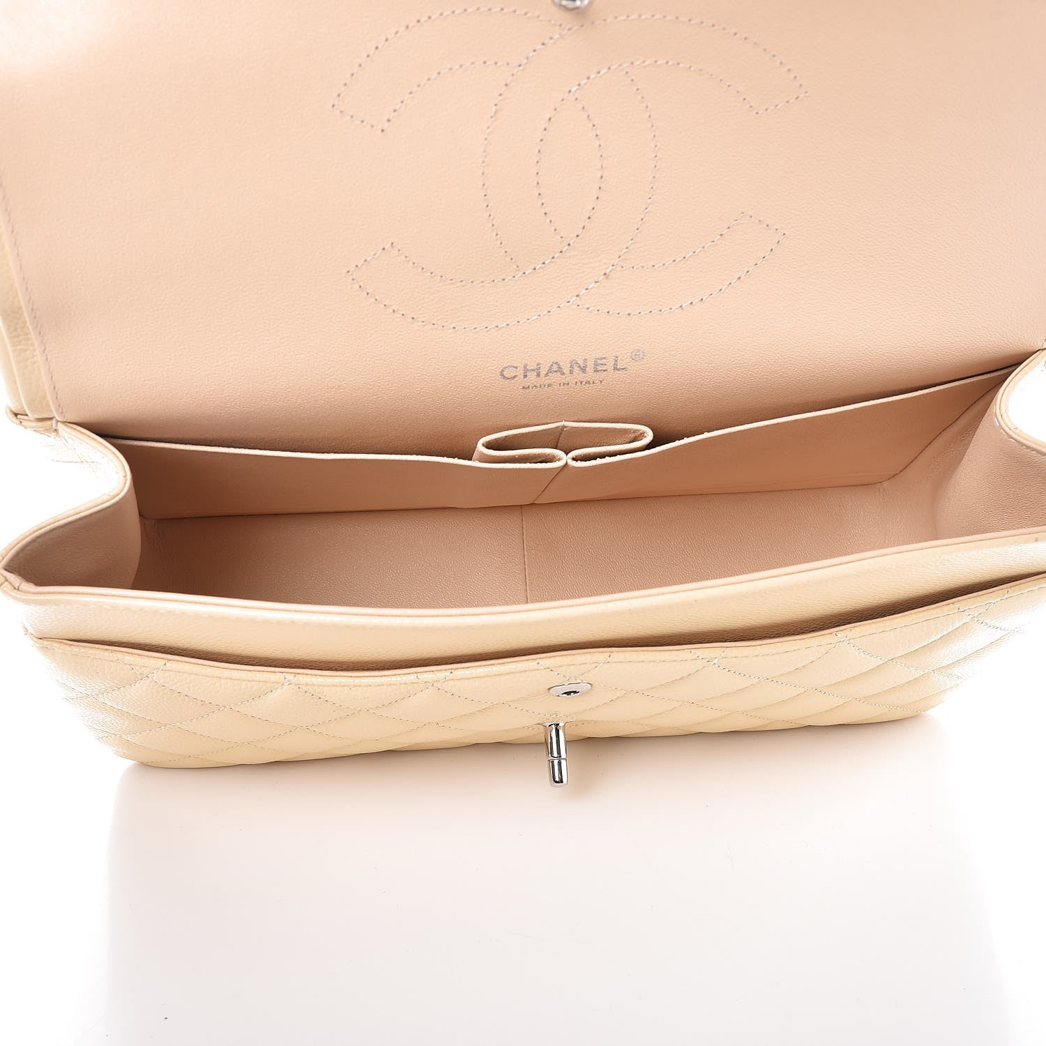 Chanel Caviar Quilted Jumbo Double Flap Beige Clair 6 of 10