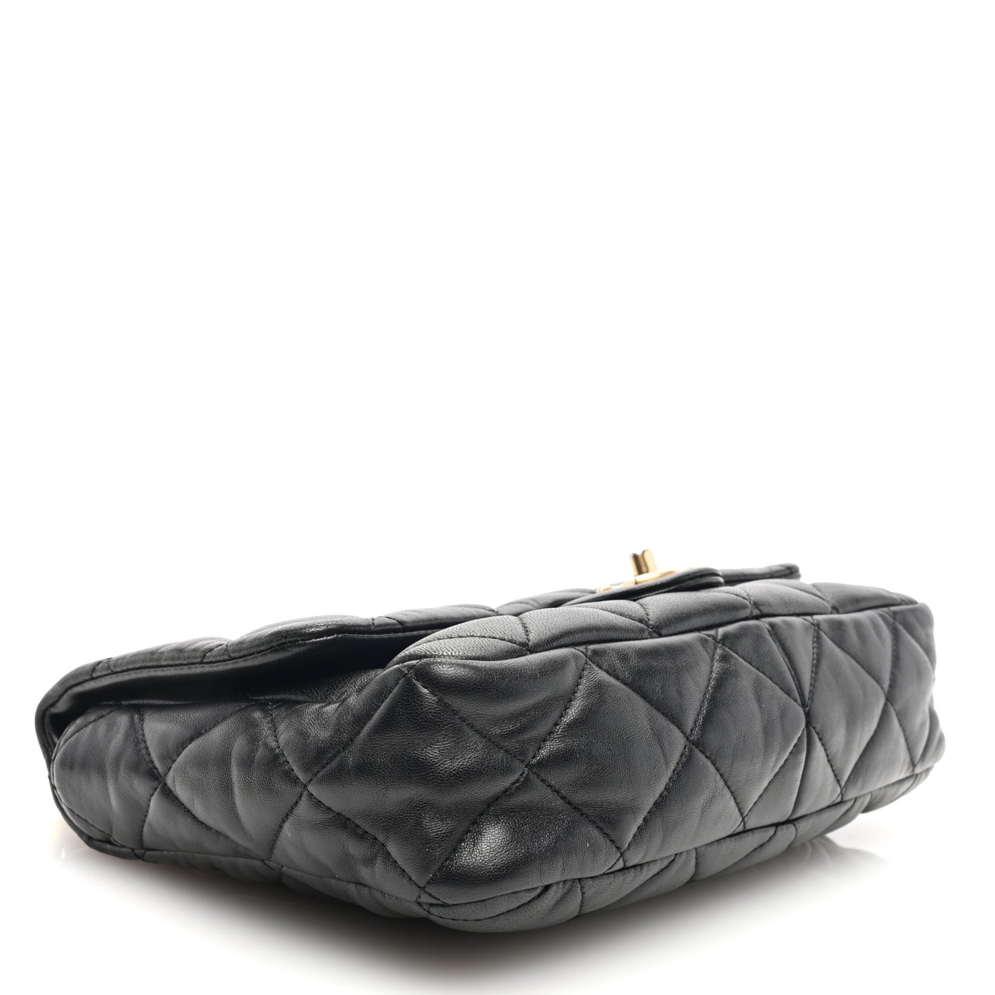 Lambskin Quilted Large CC Funky Town Flap Black