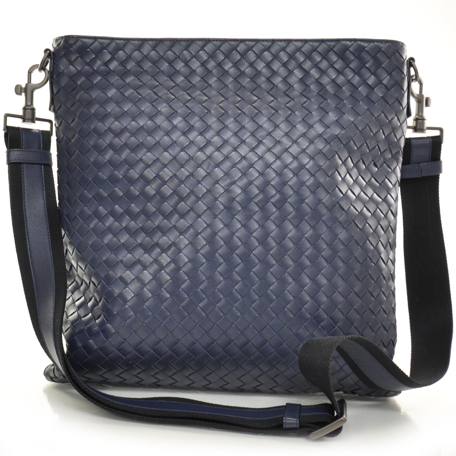 Bottega Veneta Nappa Intrecciato Messenger Bag Navy Blue 4 of 9