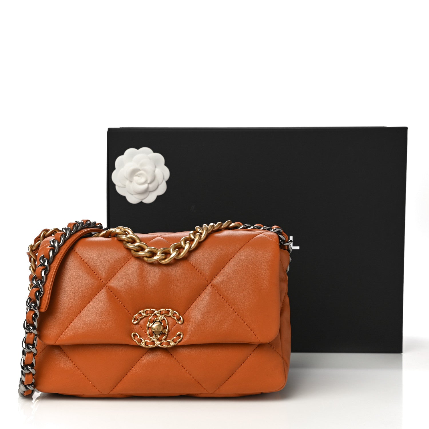 Chanel Lambskin Quilted Medium Chanel 19 Flap Light Brown 11 of 11