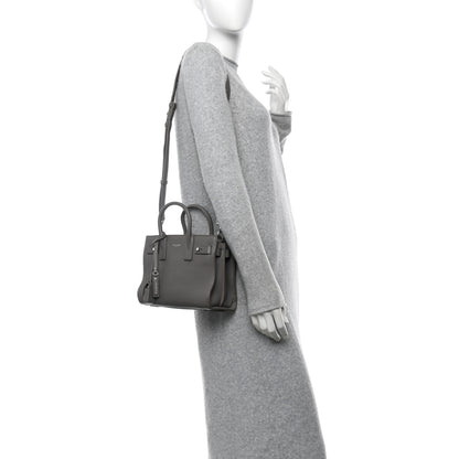 Saint Laurent Grained Calfskin Nano Supple Sac De Jour Fog 2 of 16