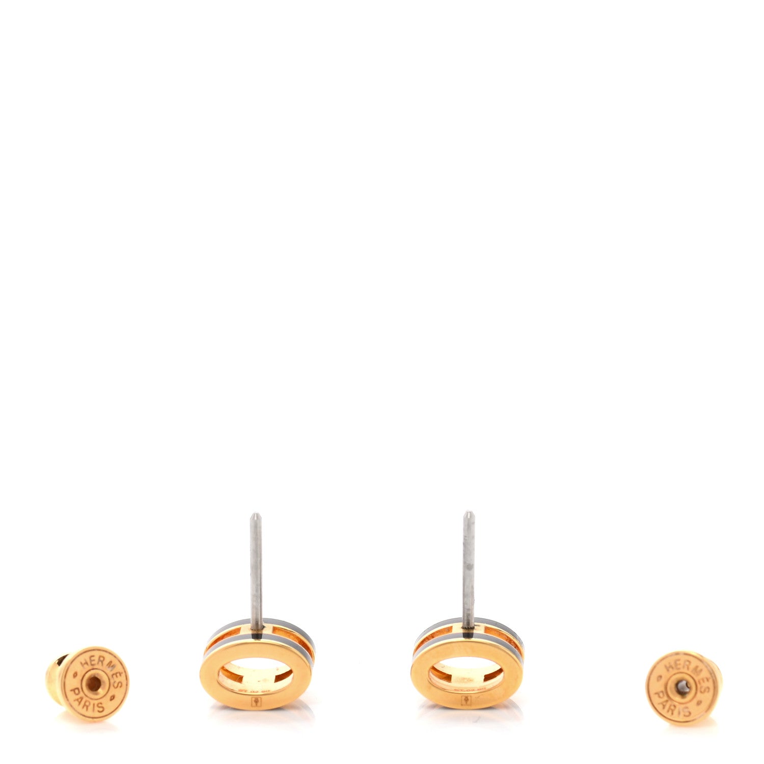 Hermes Gold Lacquered Pop H Earrings Black 3 of 6