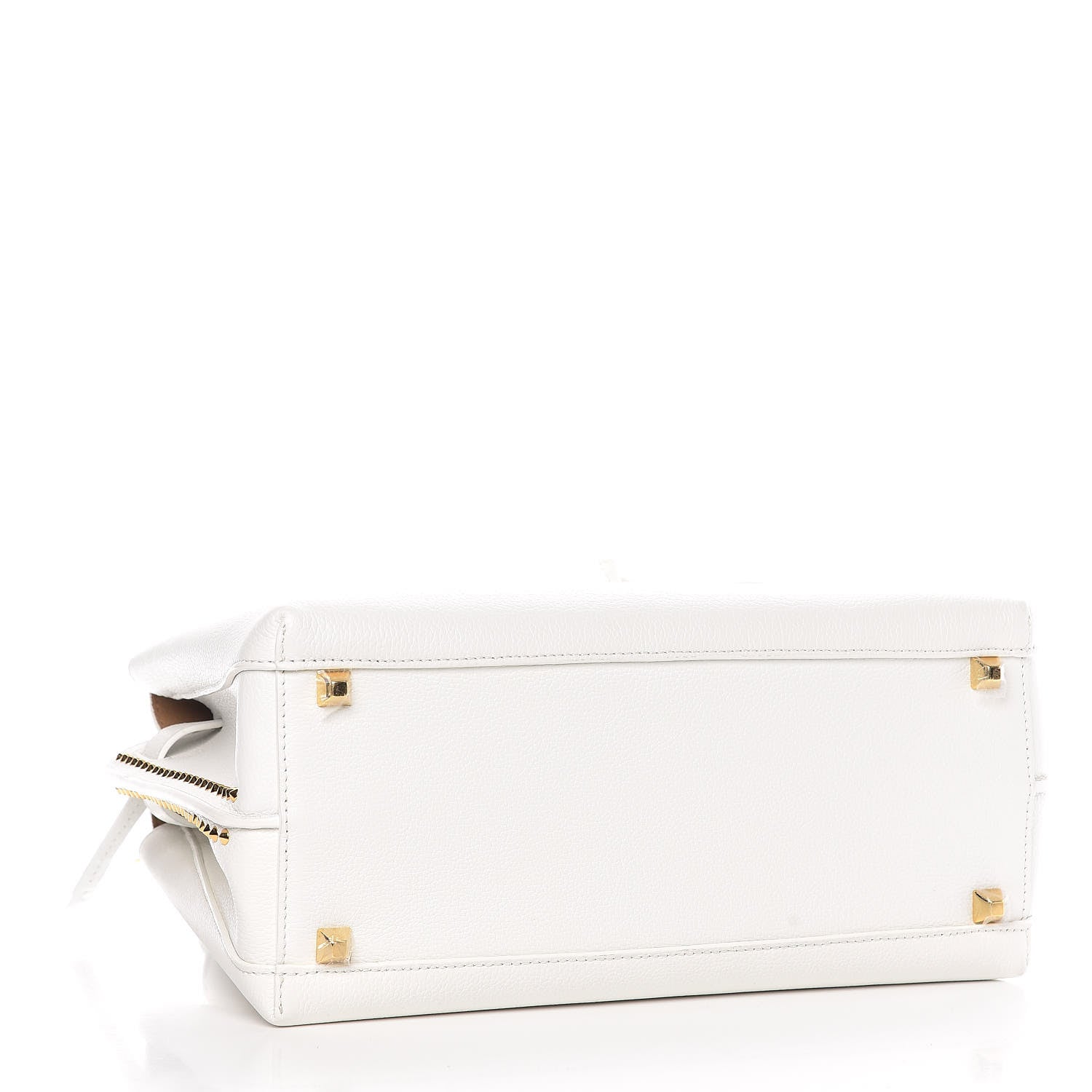 MCM Grained Calfskin Studded Medium Milla Tote White 4 of 11