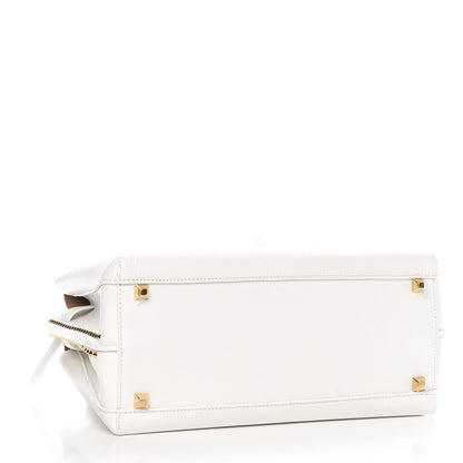 MCM Grained Calfskin Studded Medium Milla Tote White 4 of 11
