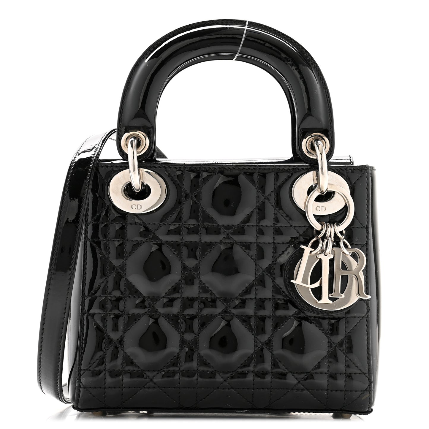 Patent Cannage Mini Lady Dior Black
