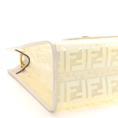 Fendi TPU FF Vitello Century Plexiglass Small Runaway Shopper Tote White 8 of 12