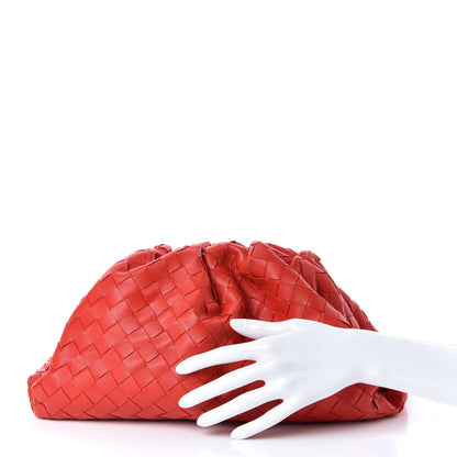 Bottega Veneta Nappa Maxi Intrecciato The Pouch Oversized Clutch Bright Red 2 of 7