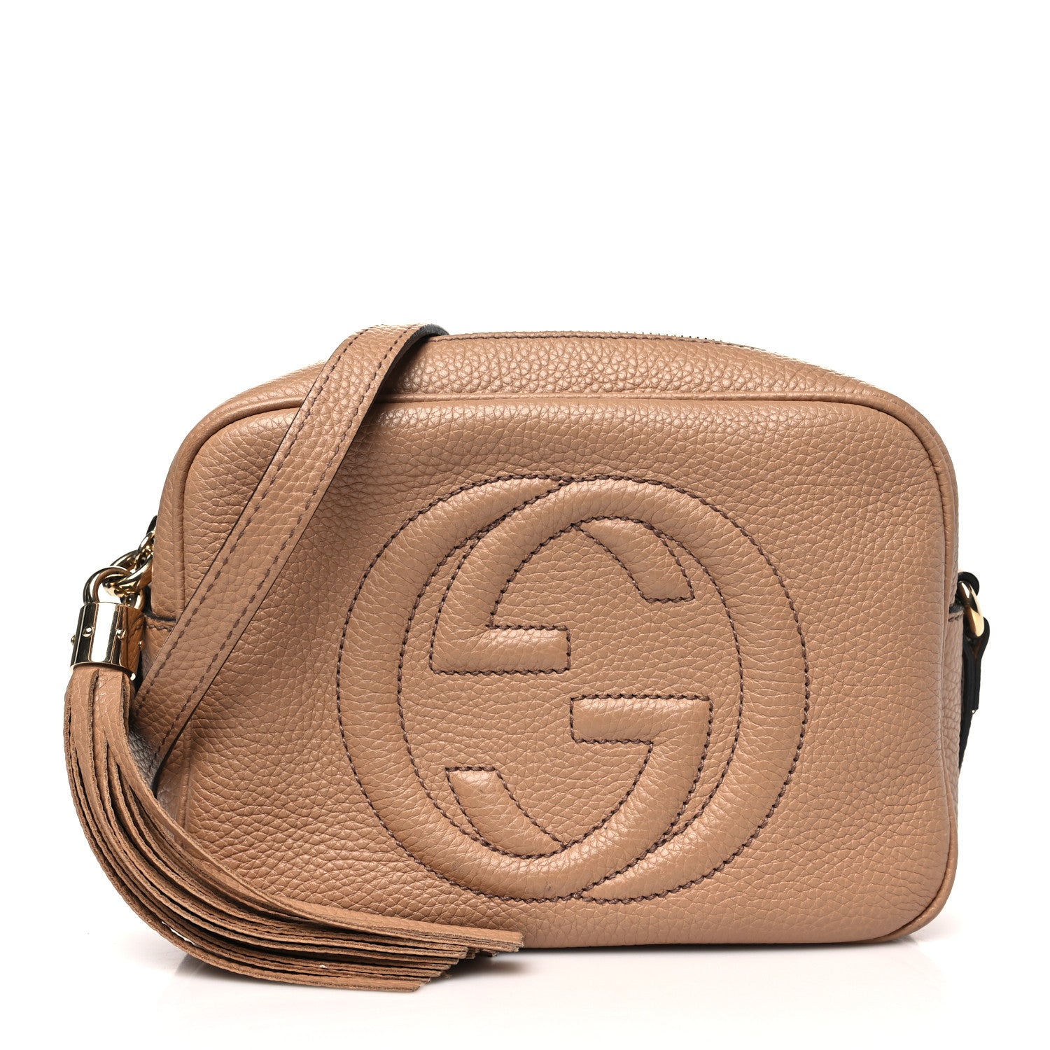 Gucci Pebbled Calfskin Small Soho Disco Bag Camelia 1 of 12