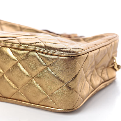 Chanel Metallic Lambskin Quilted Tassel Camera Case Gold 10 of 11