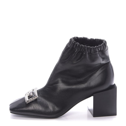 Givenchy Calfskin Snakeskin Embossed ID Scrunch Bootie 37 Black 1 of 10