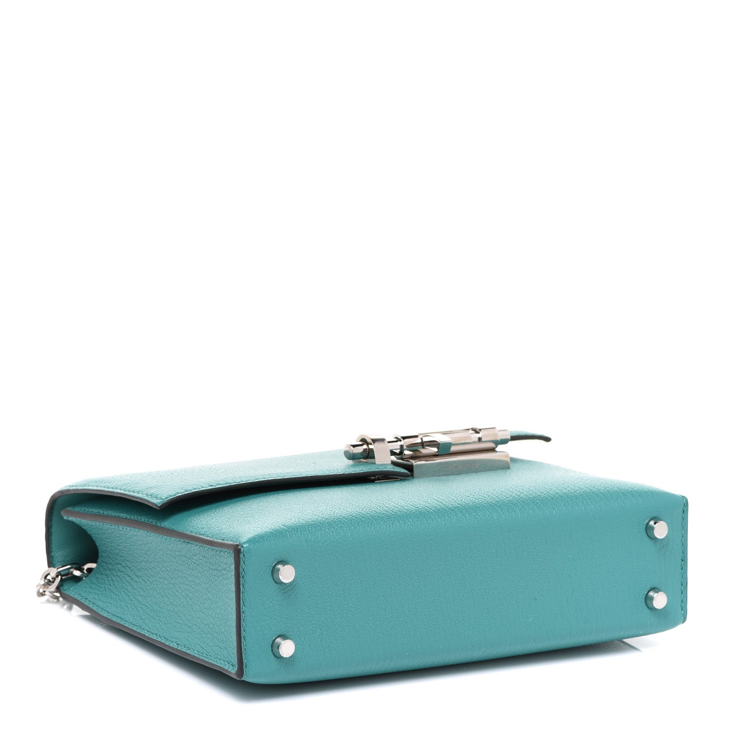 Hermes Chevre Mysore Mini Verrou Chaine Bag Bleu Paon 4 of 9