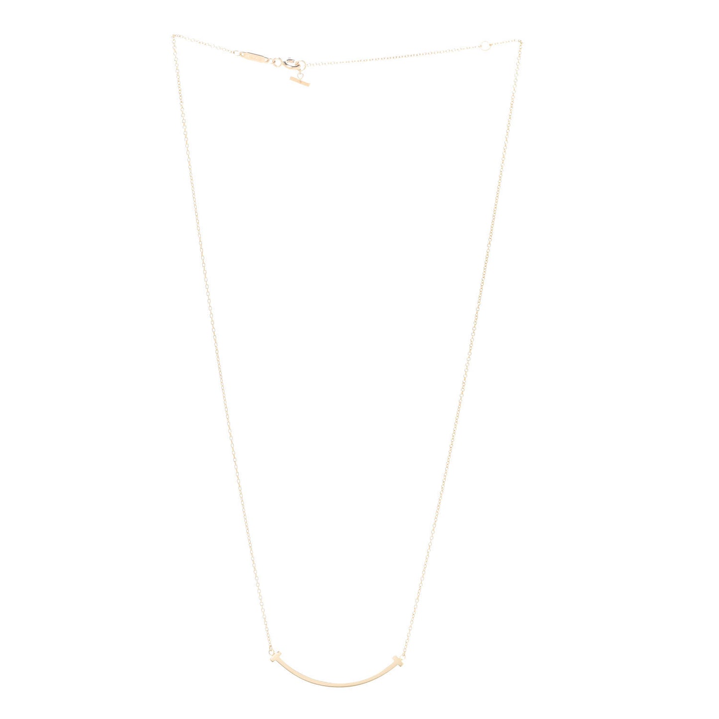 18K Yellow Gold Small T Smile Pendant Necklace