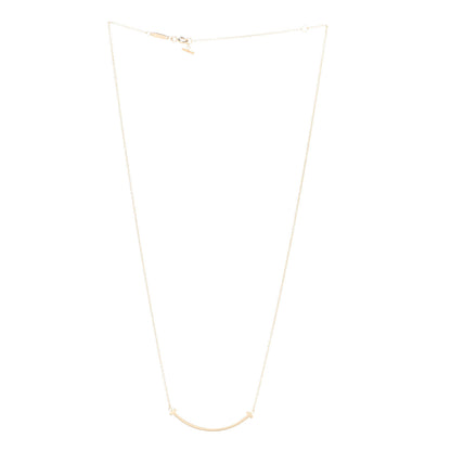 Tiffany 18K Yellow Gold Small T Smile Pendant Necklace 3 of 6