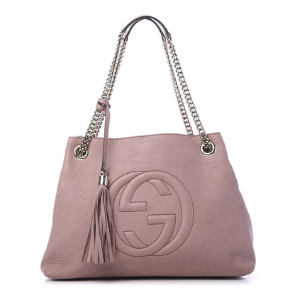 Gucci Pebbled Calfskin Medium Soho Chain Shoulder Bag Dark Cipria 1 of 10
