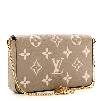Louis Vuitton Empreinte Monogram Giant Felicie Pochette Tourterelle Creme 3 of 9