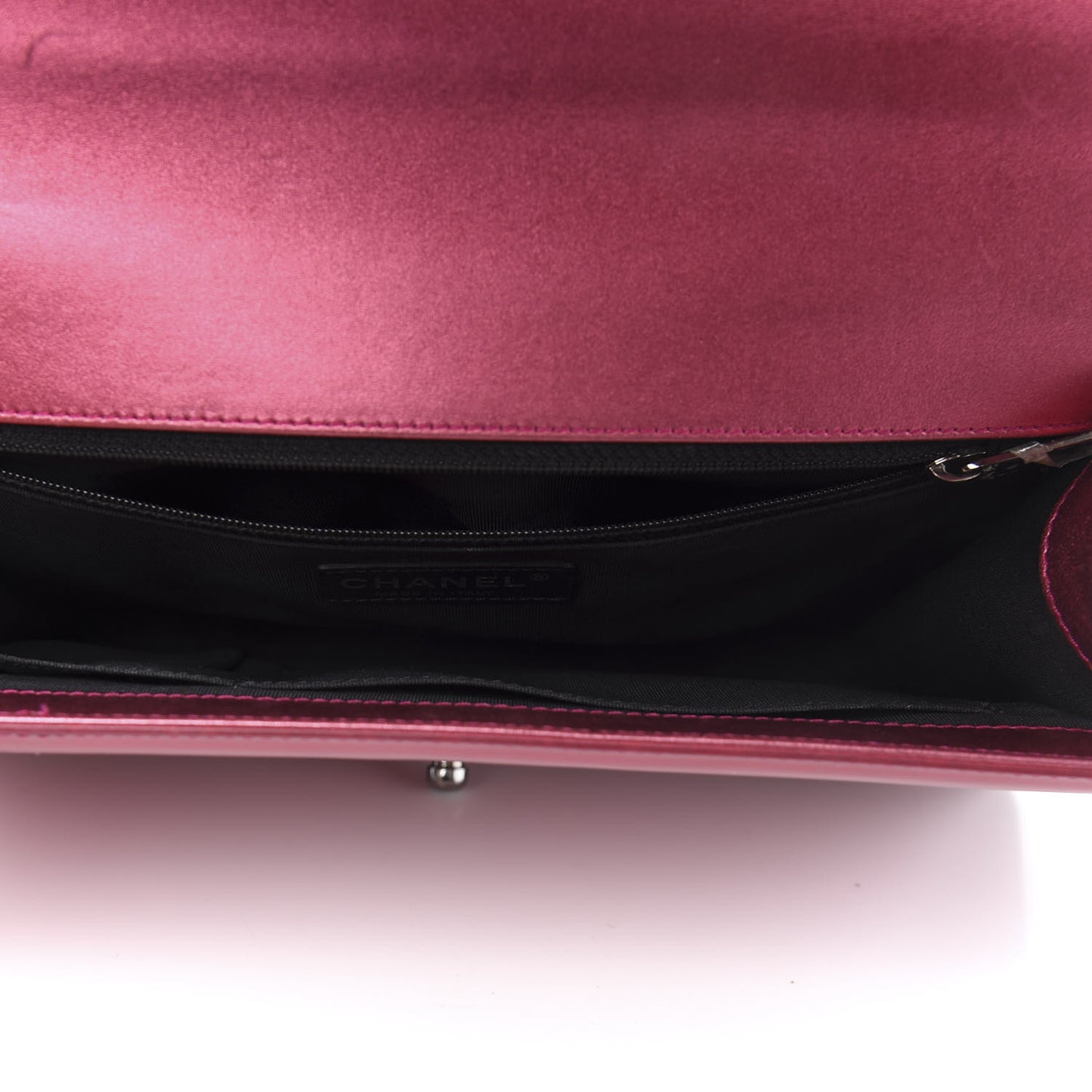 Metallic Patent Quilted New Medium Boy Flap Fuchsia