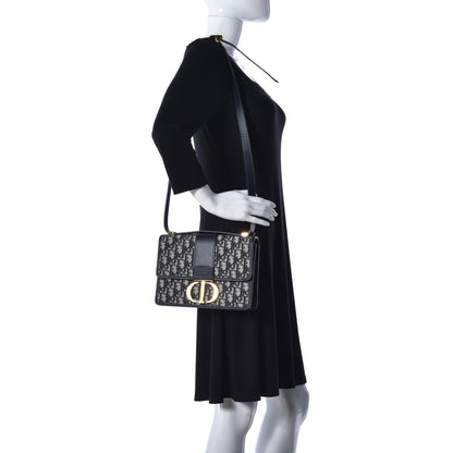 Christian Dior Oblique 30 Montaigne Flap Bag Blue 2 of 10