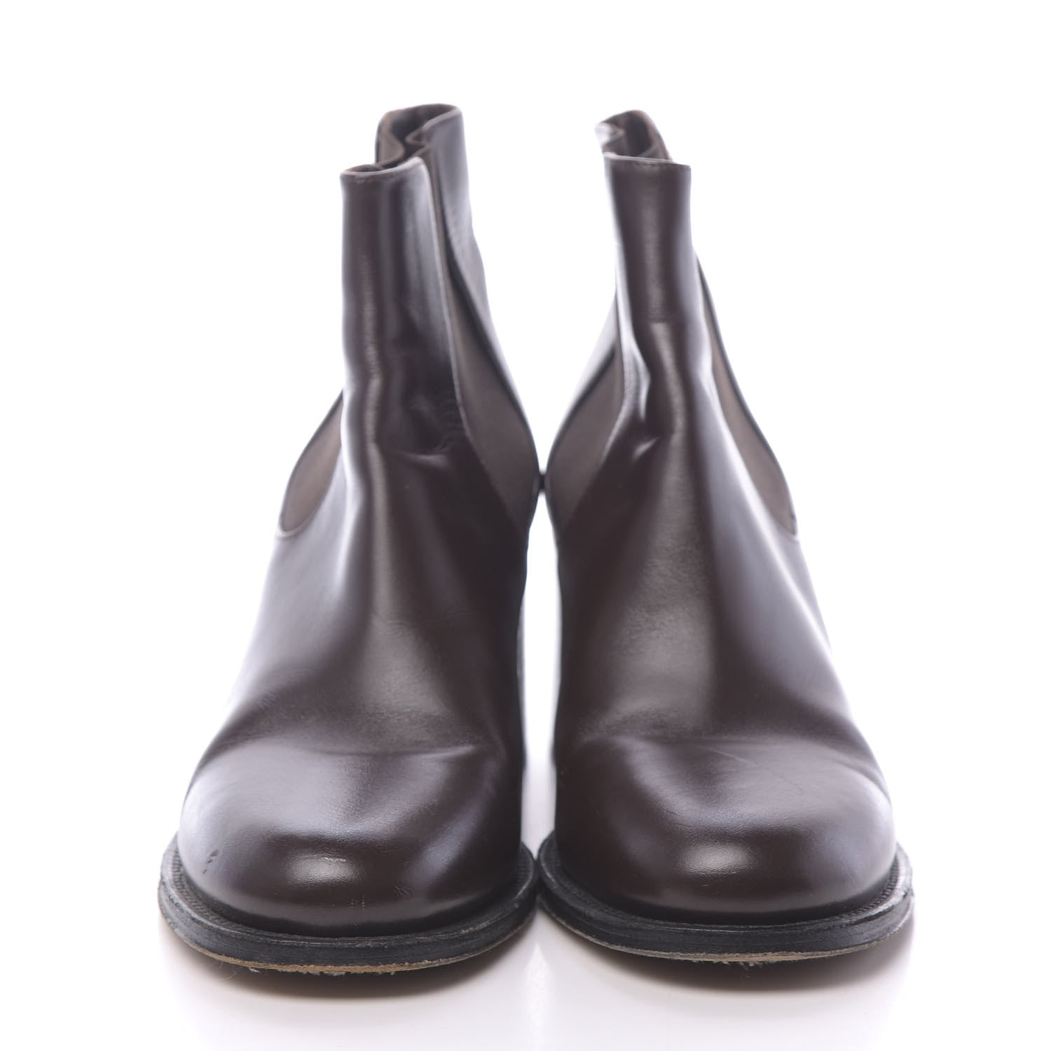 Chanel Glazed Calfskin Short Boots 39 Dark Brown 2 of 9