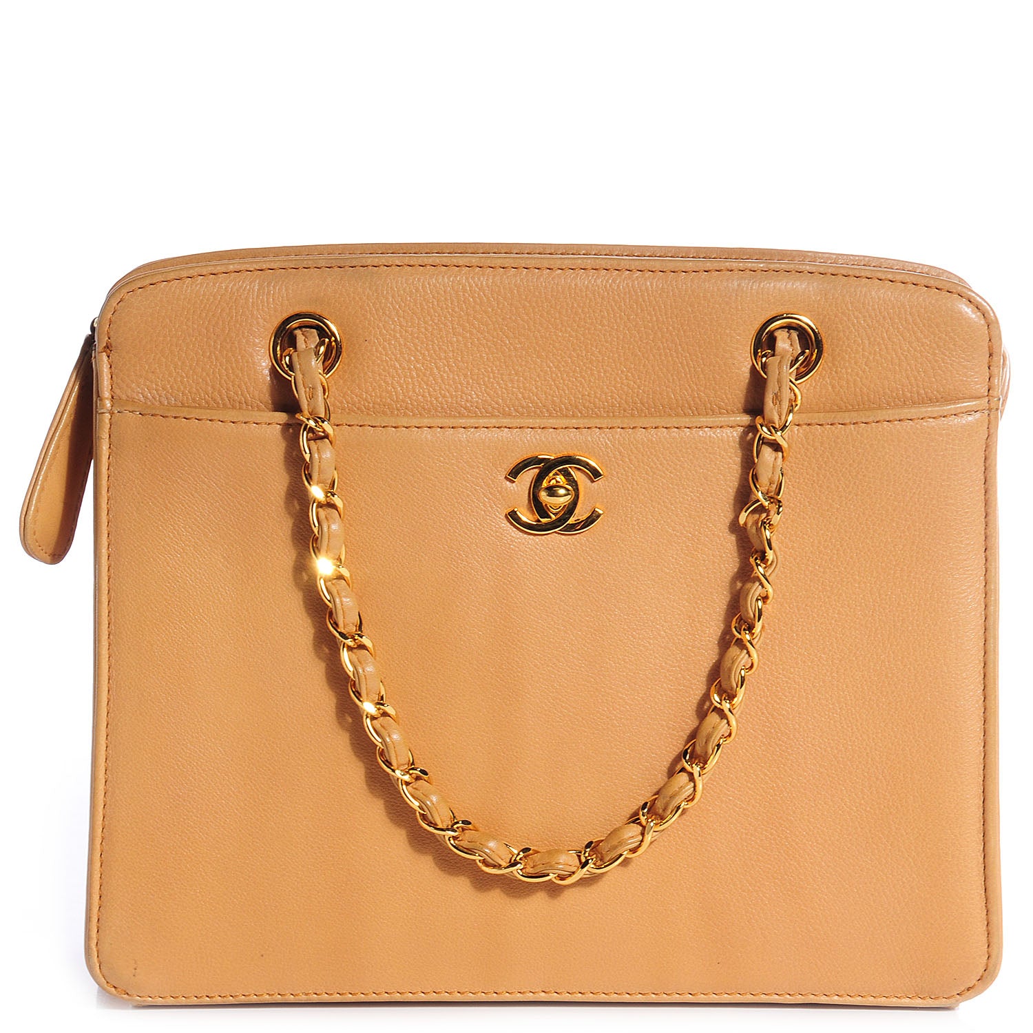 Chanel Calfskin Frame Handbag Beige 1 of 9
