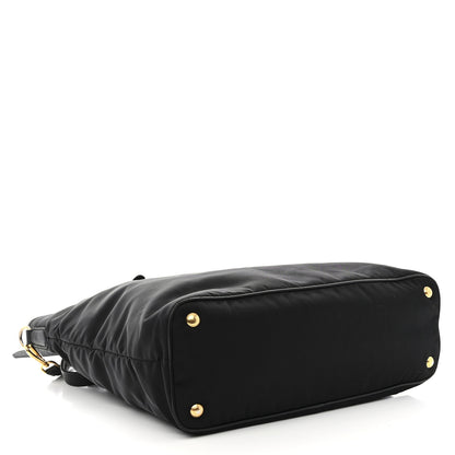 Prada Tessuto Nylon Vitello Daino Tote Black 4 of 13