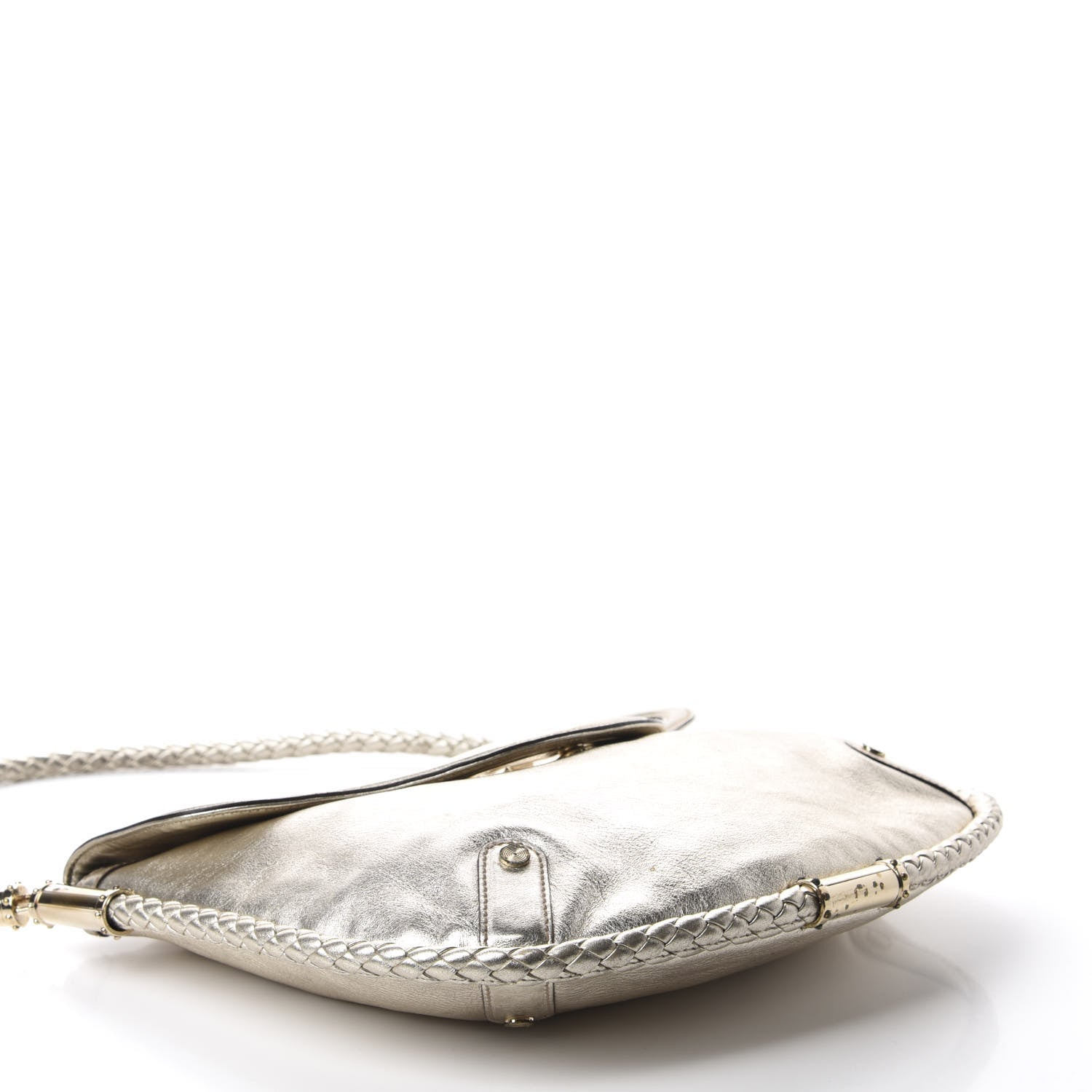 Gucci Metallic Calfskin Medium Britt Tassel Shoulder Bag Platinum 4 of 16