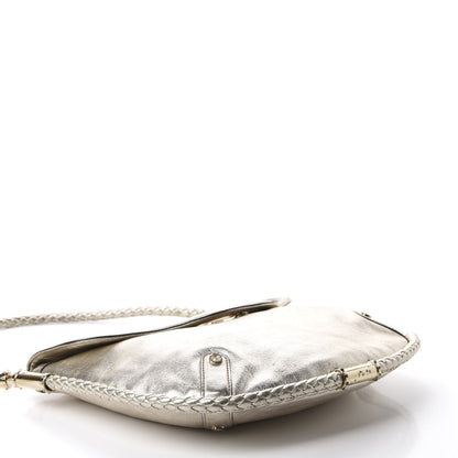 Gucci Metallic Calfskin Medium Britt Tassel Shoulder Bag Platinum 4 of 16