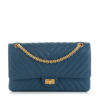 Chanel Sheepskin Chevron Quilted 2.55 Reissue 226 Flap Blue 1 of 8