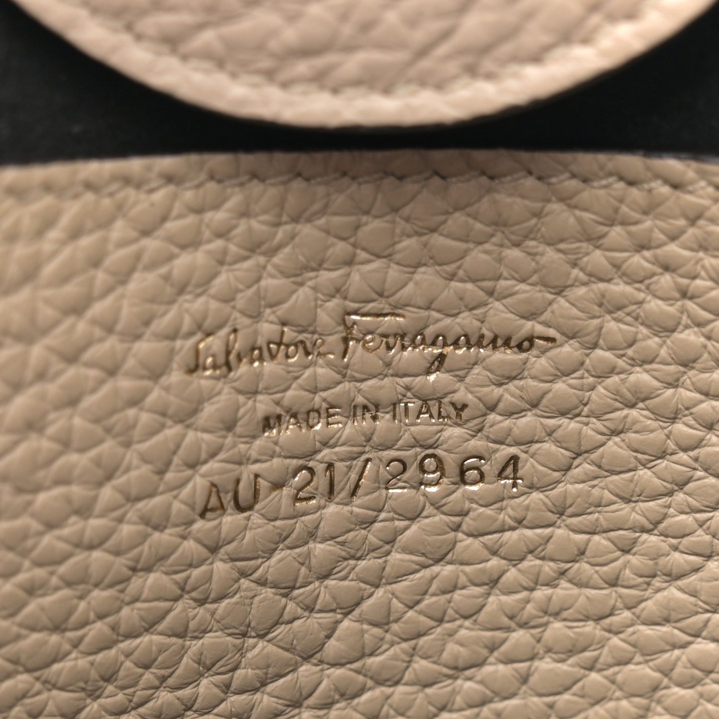 Tumbled Calfskin Gancini Mini Bag Beige