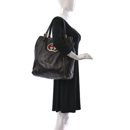 Gucci Calfskin Large Interlocking G Shoulder Bag Brown 3 of 13