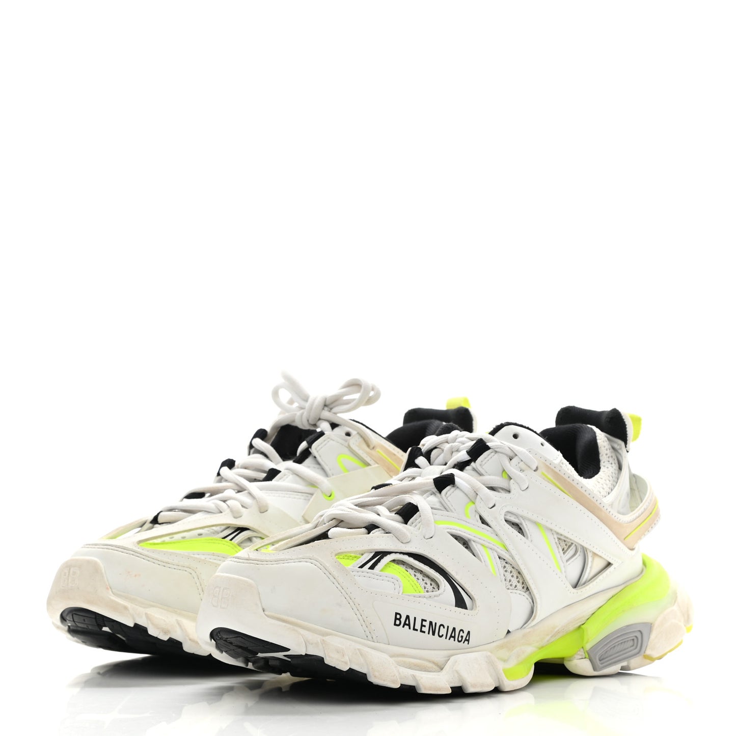 Mesh Nylon Worn Out Effect Womens Track Sneakers 39 White Fluo Yellow