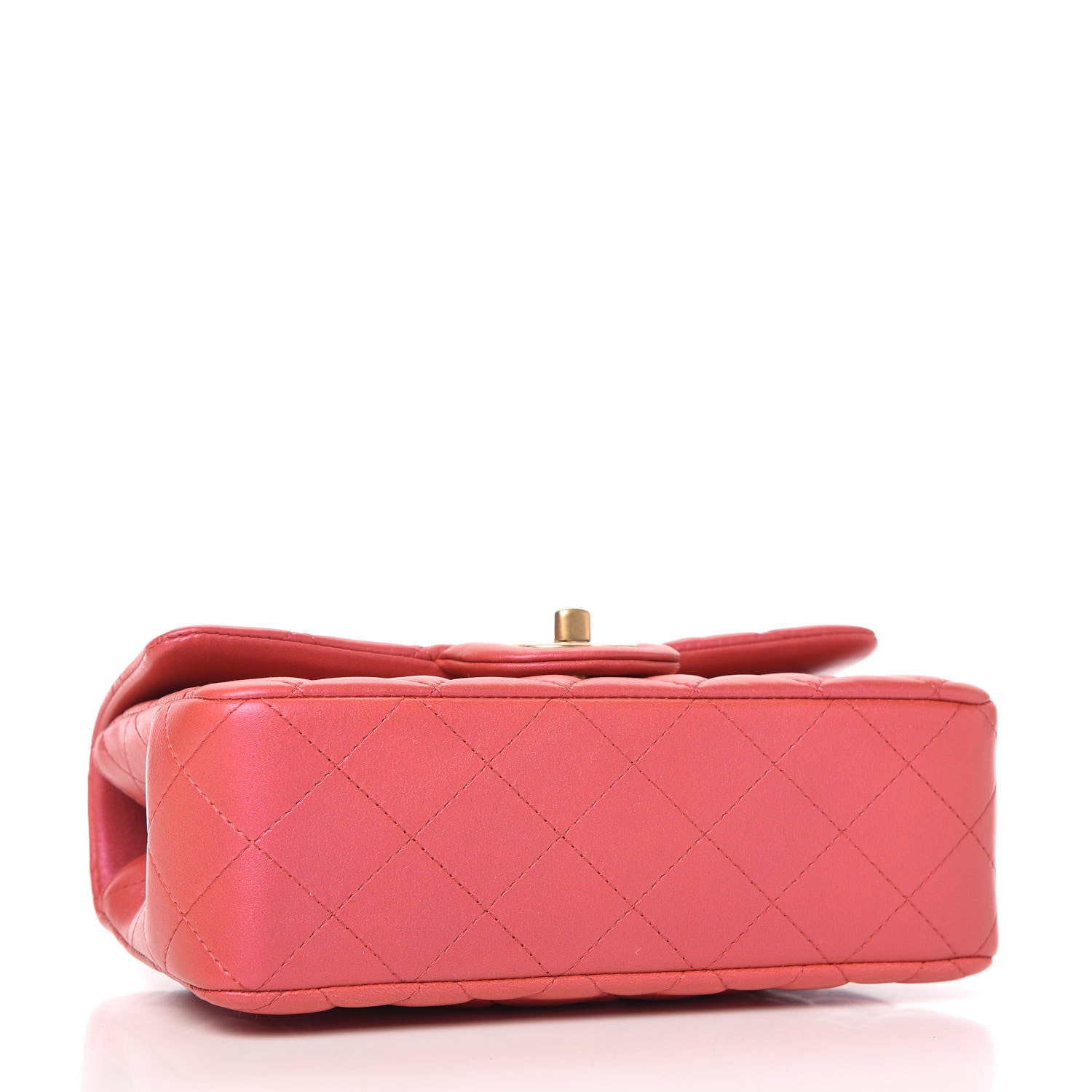 Chanel Iridescent Lambskin Quilted Mini Top Handle Rectangular Flap Red 4 of 10