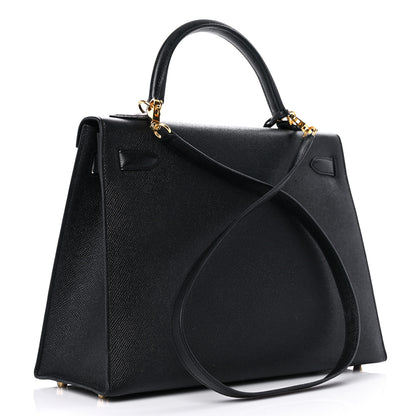 Hermes Epsom Kelly Sellier 32 Black 3 of 15