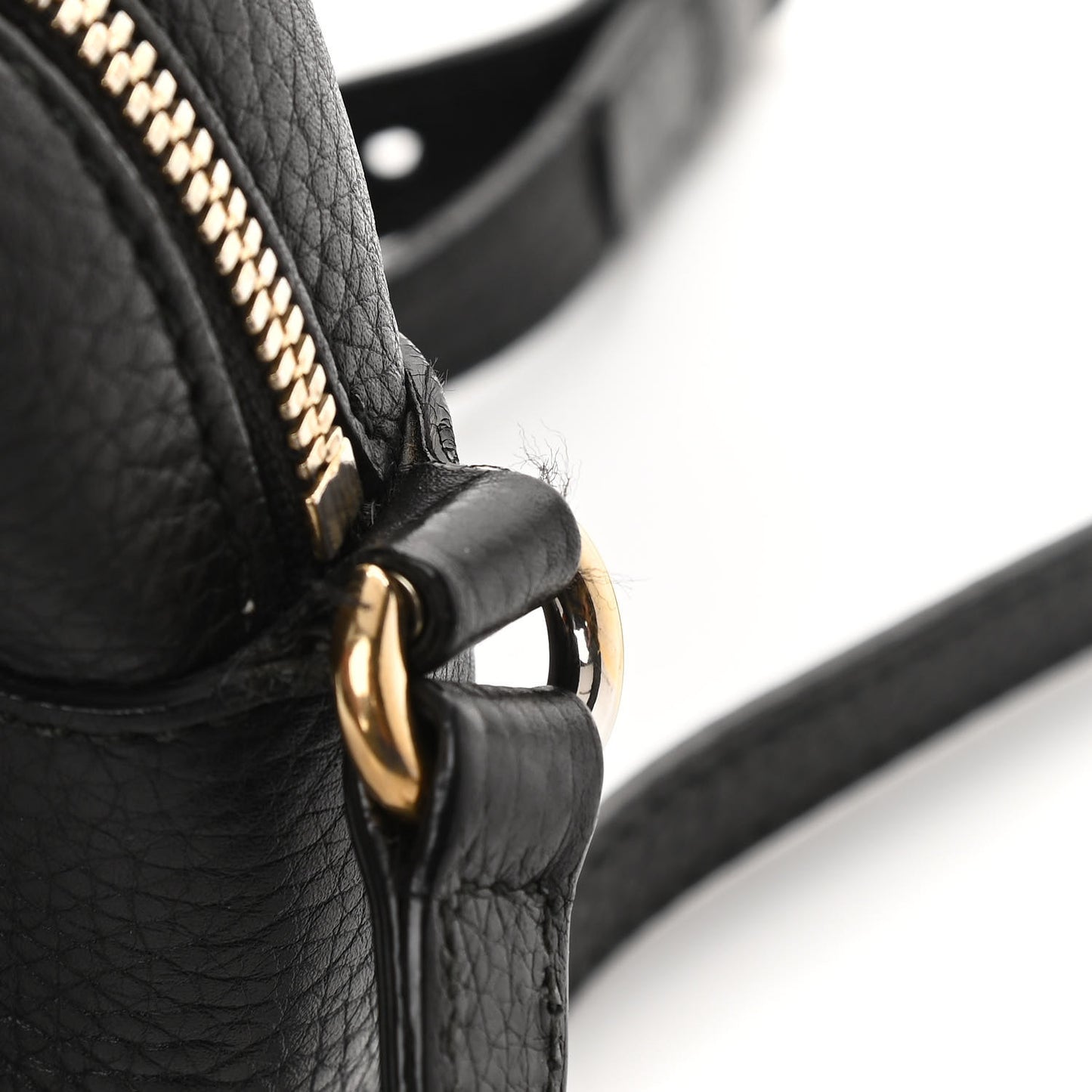 Pebbled Calfskin Small Soho Disco Bag Black
