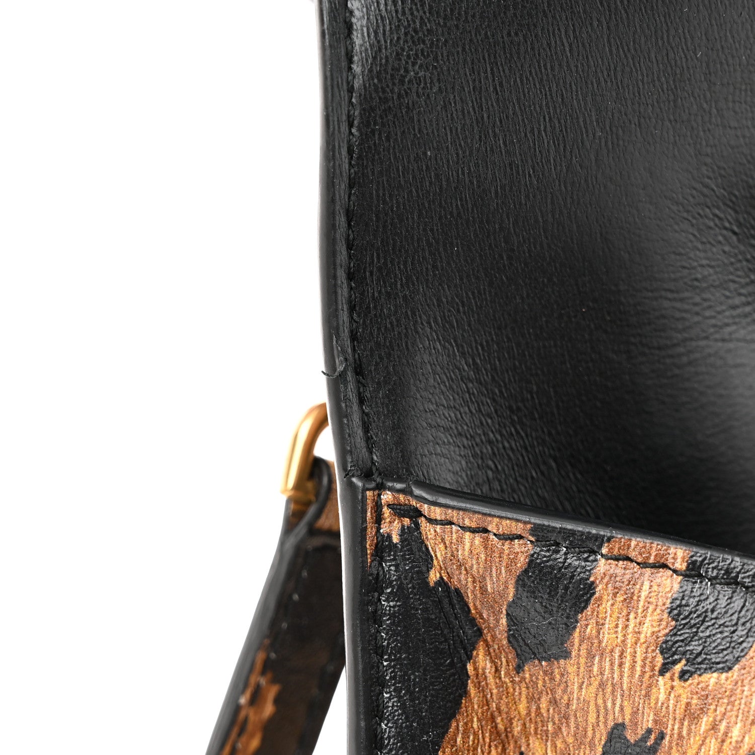 Balenciaga Smooth Calfskin Leopard Print Medium Hourglass Top Handle Bag Beige 14 of 17