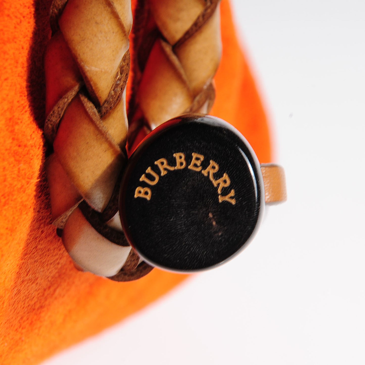 Suede Haymarket Check Horn Toggle Shoulder Bag Orange
