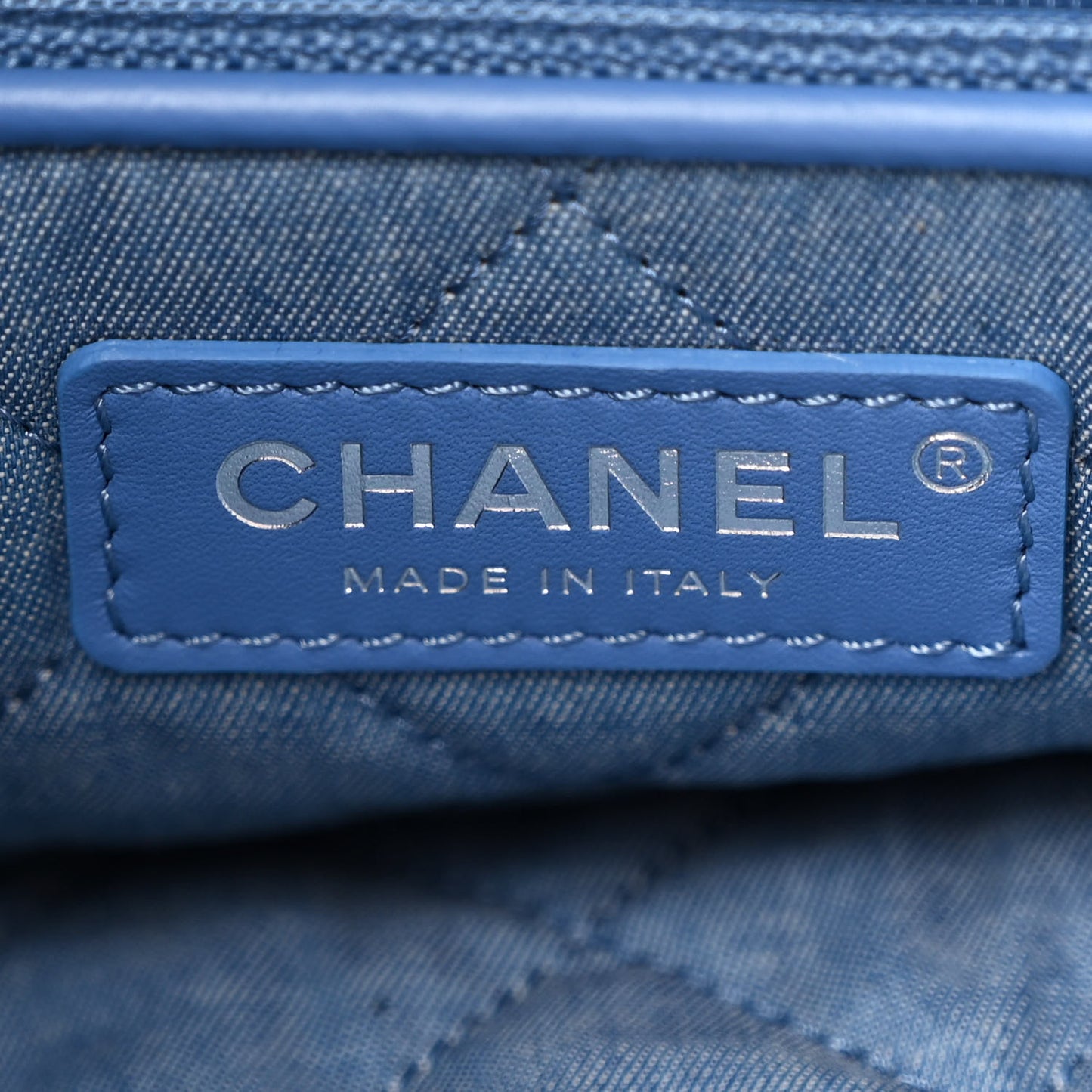 Denim Quilted Chanel 22 Blue