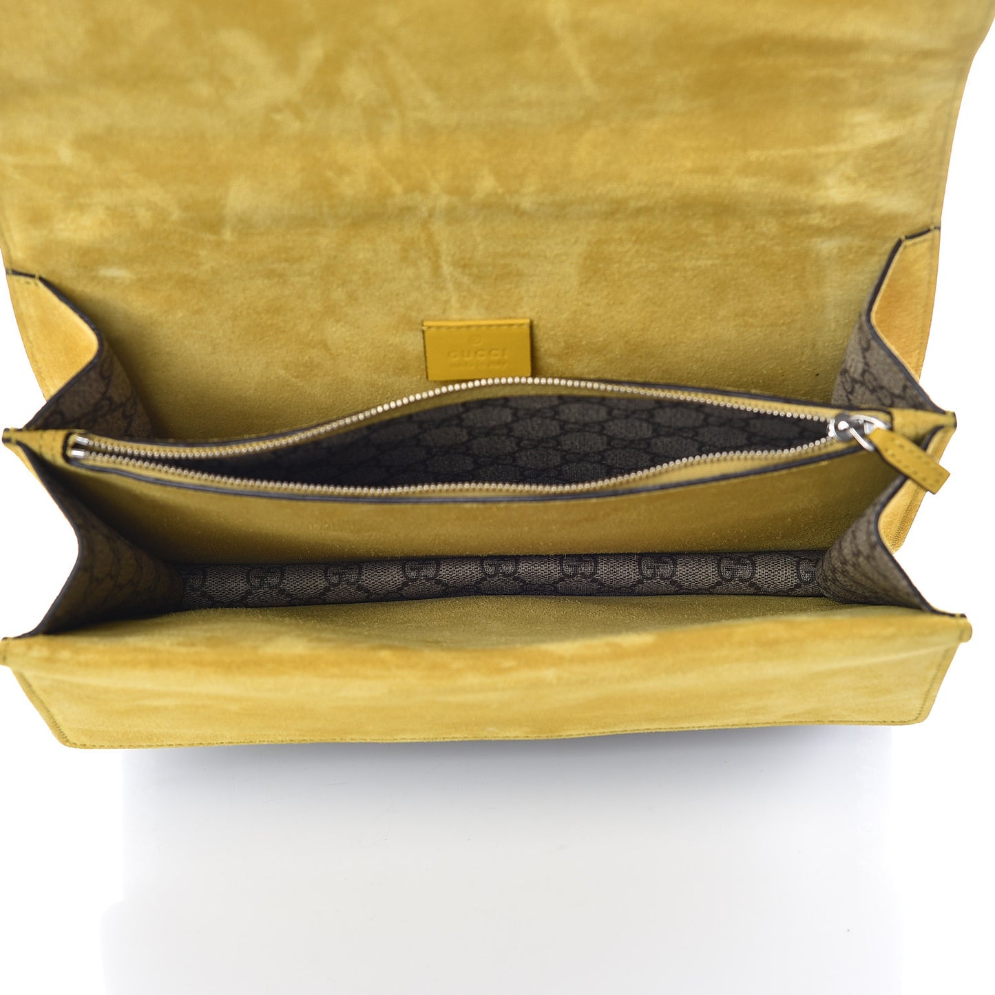 GG Supreme Monogram Crystal Bow Embroidered Medium Dionysus Shoulder Bag Yellow