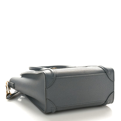 Celine Drummed Calfskin Nano Luggage Kohl 4 of 10