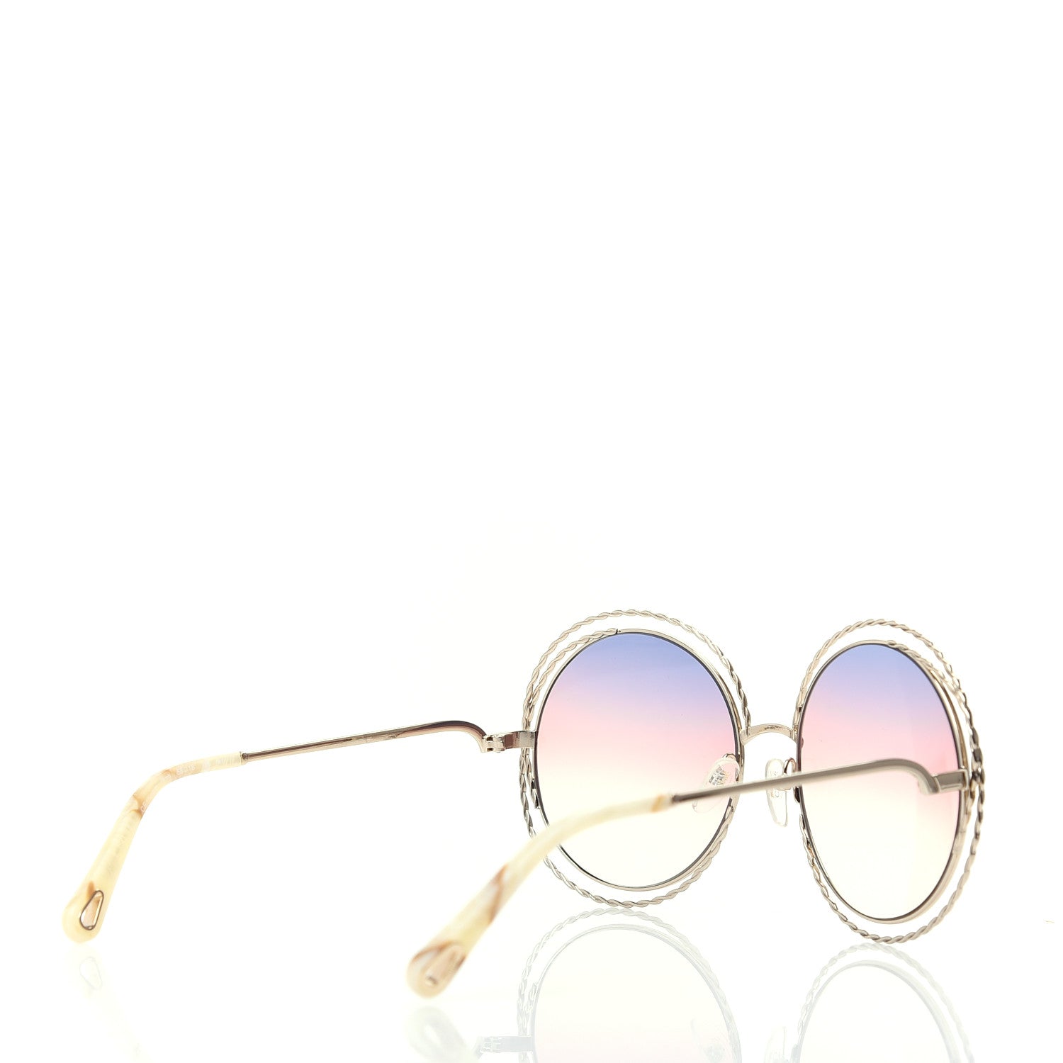 Chloe Metal Oversized Round Carlina Sunglasses CE114ST Rainbow 4 of 7