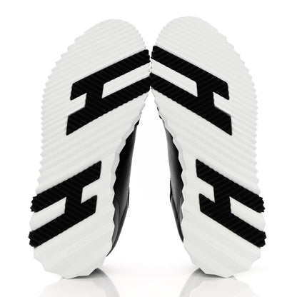 Hermes Goatskin Suede Goatskin Bouncing Sneakers 38 Black White 5 of 8