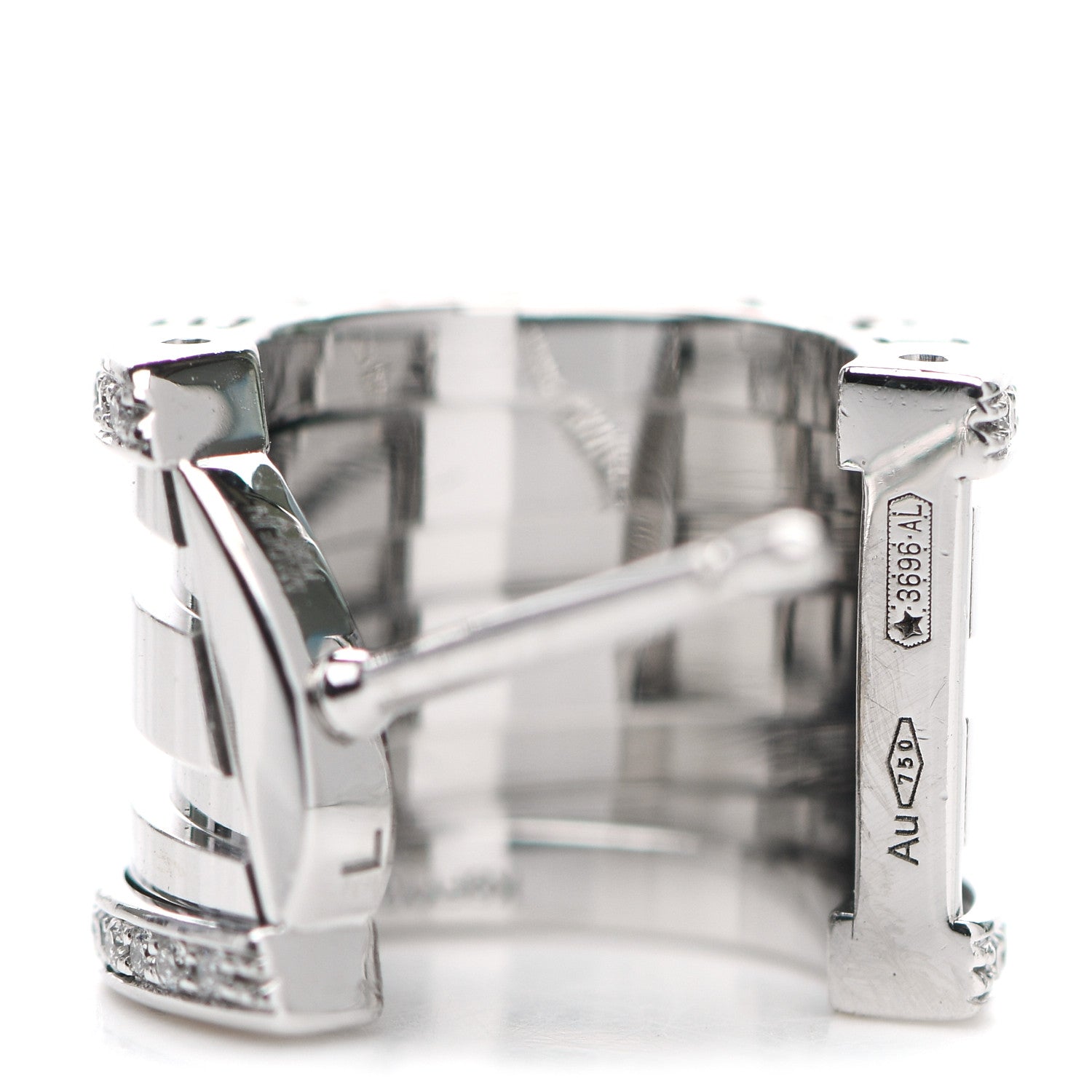 Bulgari 18K White Gold Diamond B.Zero1 Hoop Earrings 4 of 6
