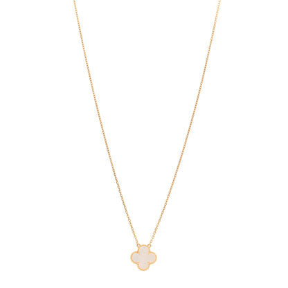 Van Cleef & Arpels 18K Yellow Gold Mother of Pearl Vintage Alhambra Pendant Necklace 1 of 5
