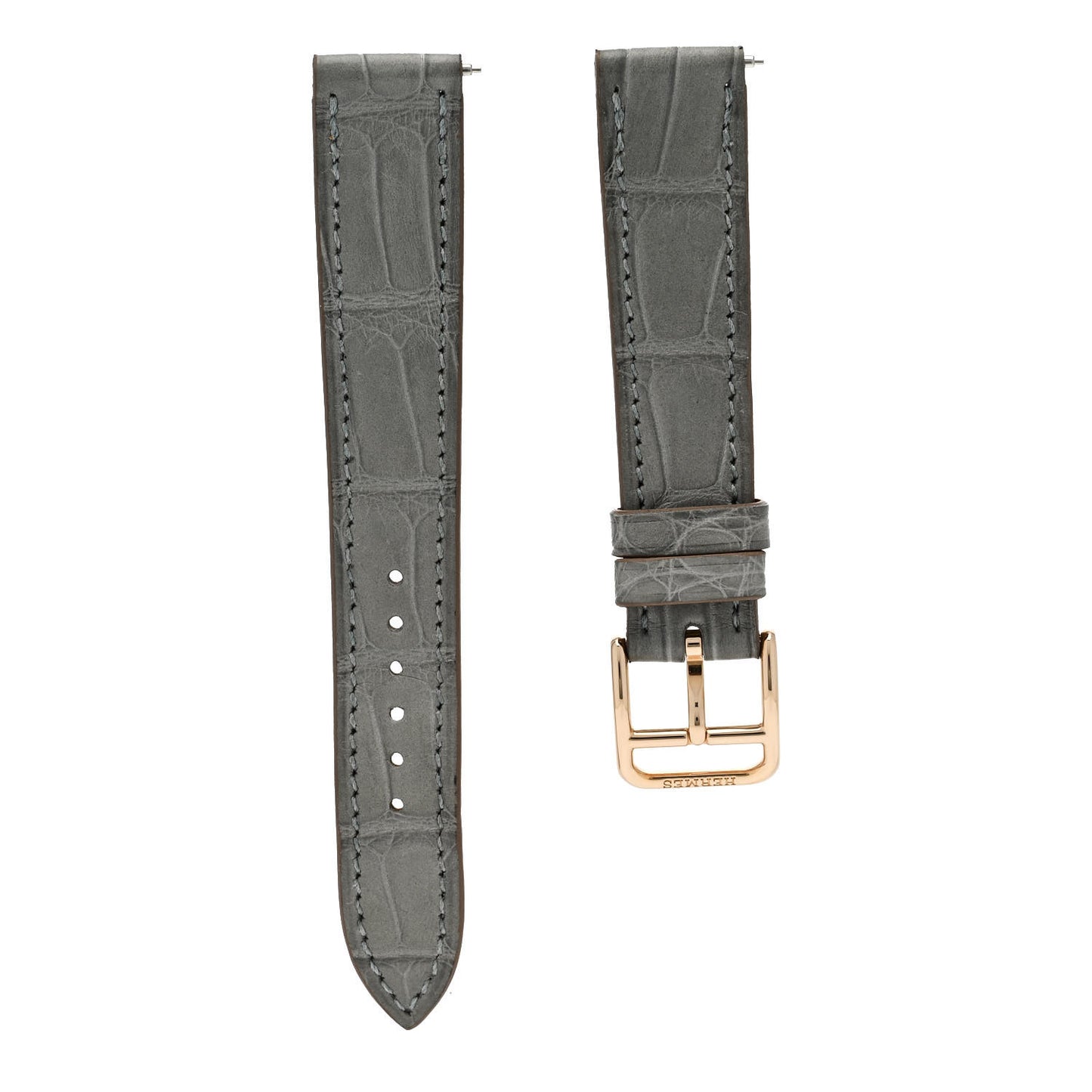 Matte Alligator Heure H Hour Watch Strap Gris Mouette