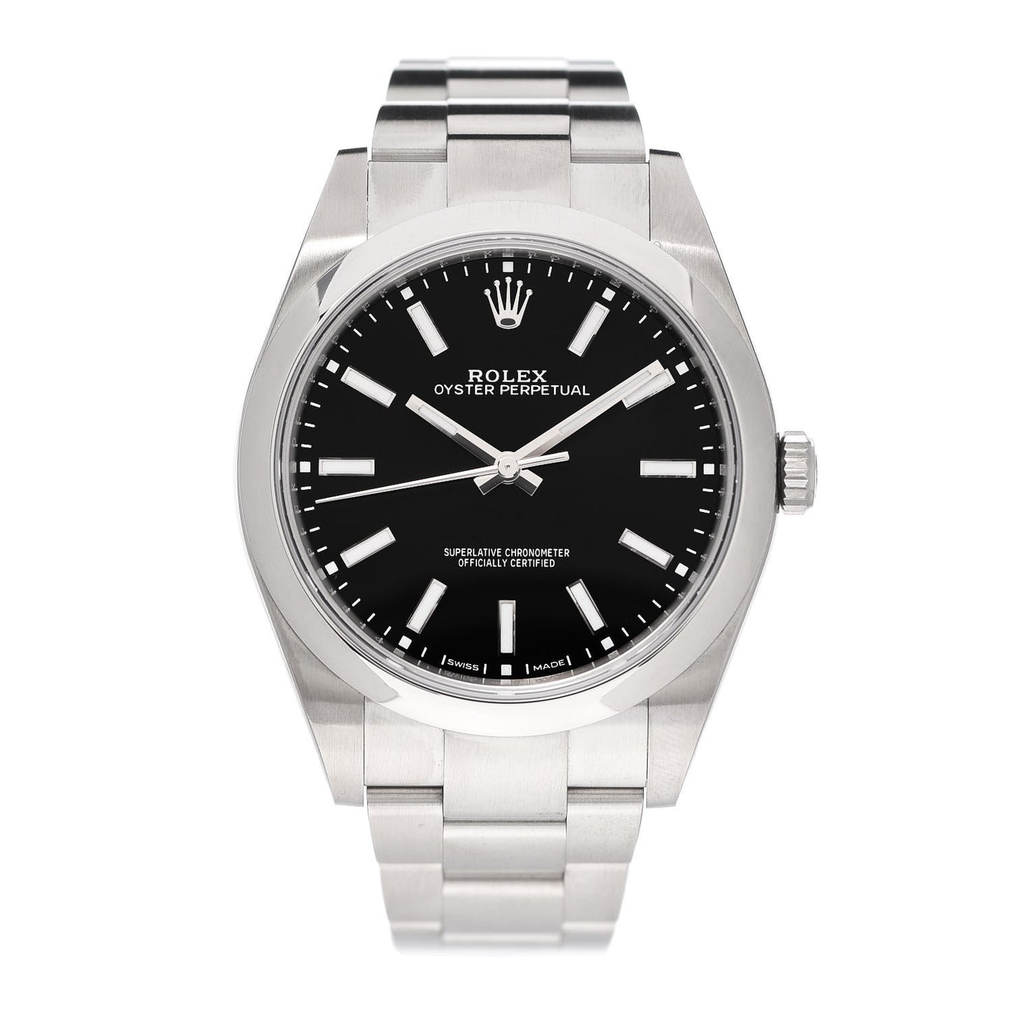 Stainless Steel 39mm Oyster Perpetual Watch Black 114300