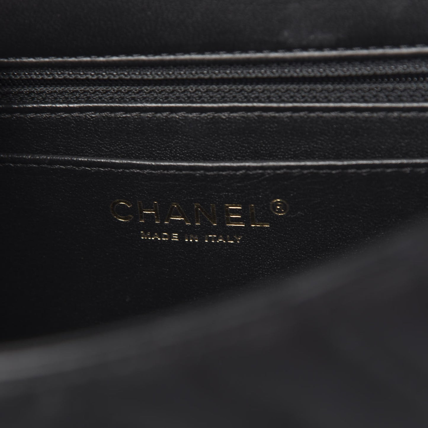 Lambskin Reverse Chevron Quilted Round Top Handle Flap Black