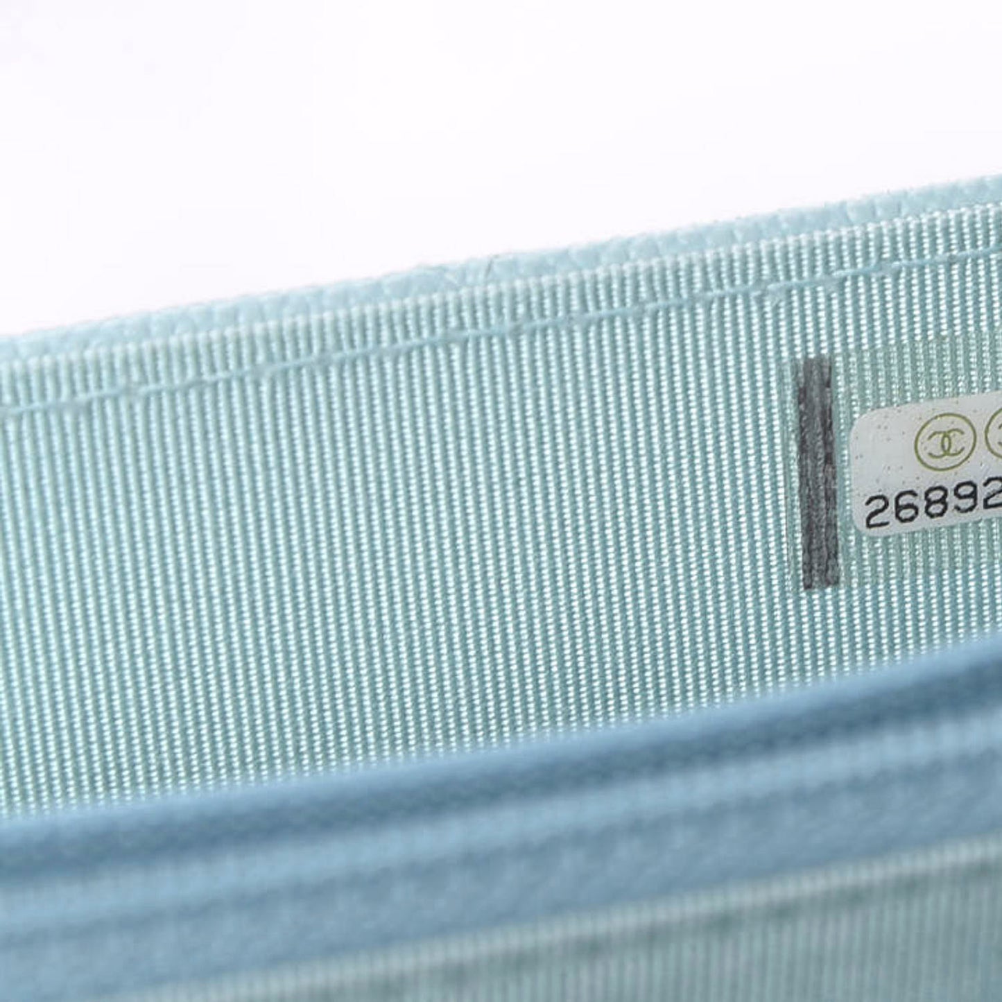 Caviar Quilted Square Wallet On Chain WOC Light Blue