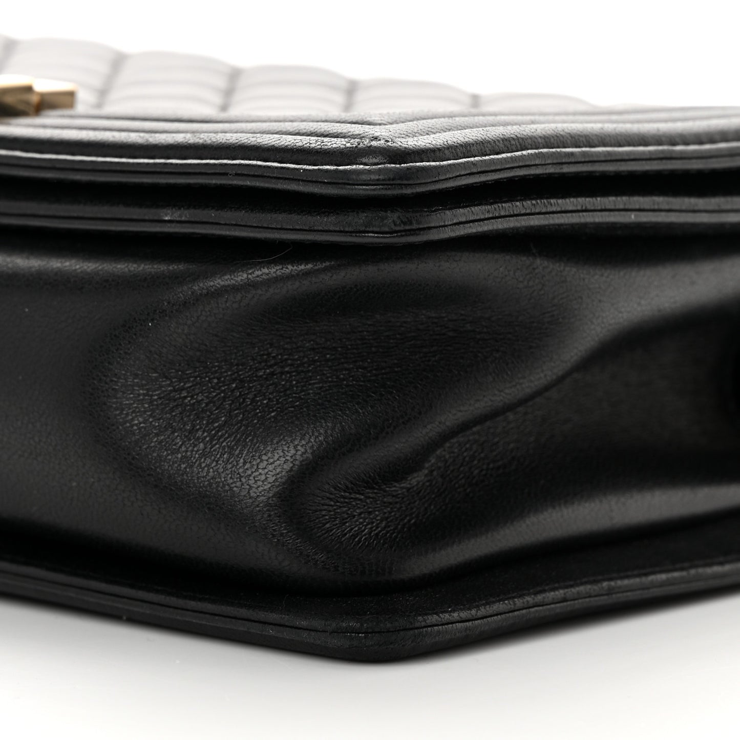 Lambskin Quilted Medium Boy Flap Black